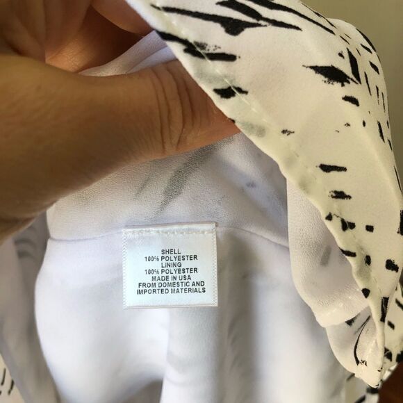 Charles HENRY White Black Abstract Sleeveless Sheath Tank Dress Sz XS - Picture 7 of 7